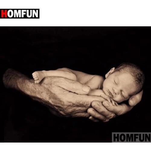 HOMFUN Full Square/Round Drill 5D DIY Diamond Painting "Baby sleeping" Embroidery Cross Stitch 5D Home Decor Gift A13851