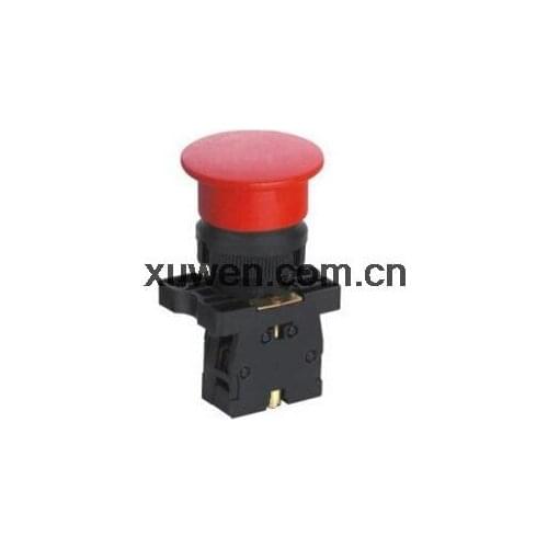 Free shipping 2pcs/Lot XB2-EC21 1NO BLACK mushroom head pushbutton push button switch 40mm
