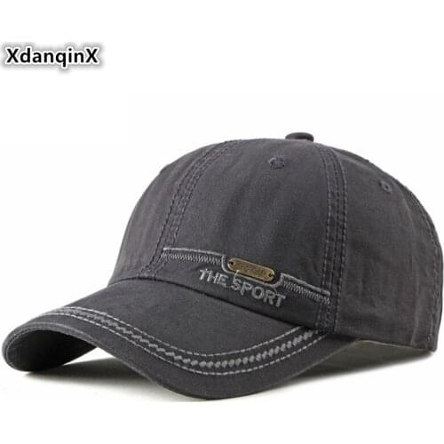 XdanqinX Mens Cotton Baseball Caps NEW Letter Embroidery Fashion Hat Snapback Cap Adjustable Size Womens Ponytail Tongue Cap