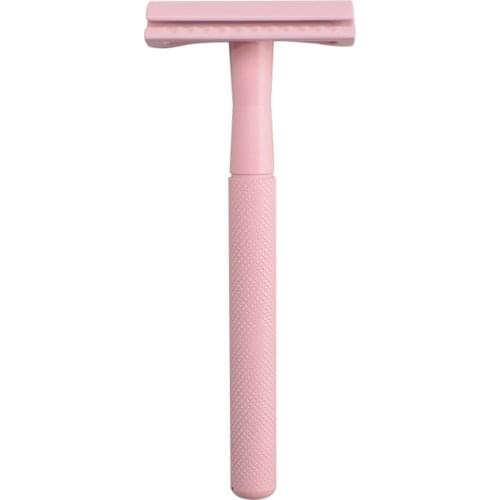 Safety Razor For Women Manual Metal Wet Shaving Fits All Double edge Blades Pink