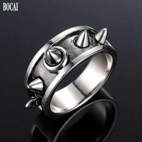 BOCAI New real s925 sterling silver ring for man domineering fashion original design personalized mens ring