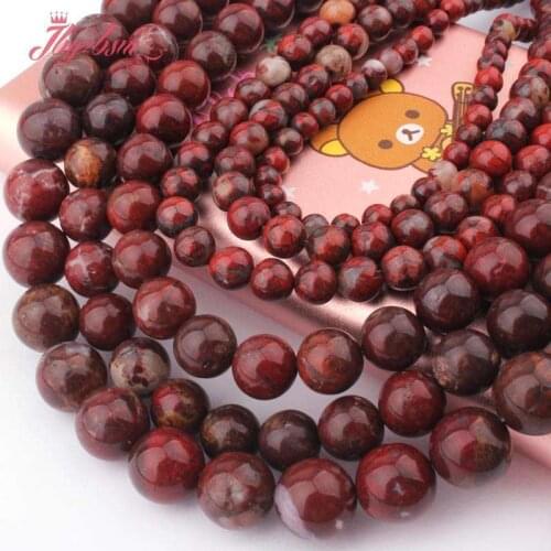 Smooth Round Multicolor Jaspers Natural Stone Spacer Beads for Women Men DIY Accessories Necklace Bracelet Jewelry Making 15"