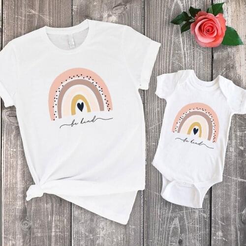 Be Kind Tshirt 2021 Kindness Tee Rainbow Mom and Baby Clothes M Be Kind Rainbow Shirt Mother Daughter Matching Clothes