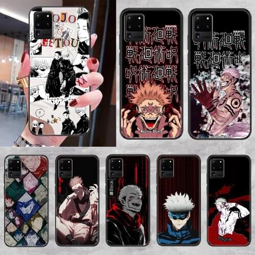 Jujutsu Kaisen Anime Phone case For Samsung Galaxy Note 4 8 9 10 20 S8 S9 S10 S10E S20 Plus UITRA Ultra black painting Etui 3D