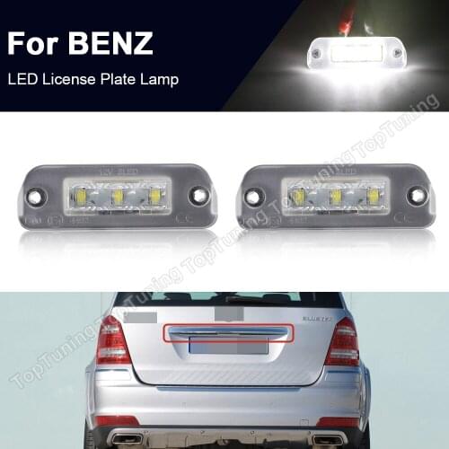 For Benz R-Class ML-Class W164 GL-Class X164 Car Rear LED Number Plate Light White License Plate Lamp No Error 2PCS