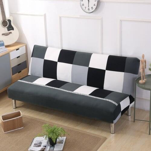 Elastic non-slip sofa cover printing all-inclusive non-armrest folding sofa bed cover fabric removable and washable