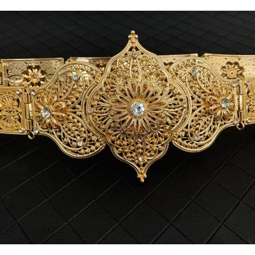 Caucasus Wedding Jewelry Chains Bridal Dress Belts Gold Silver Color Arab Women Body Jewelry Metal Caftan Belts