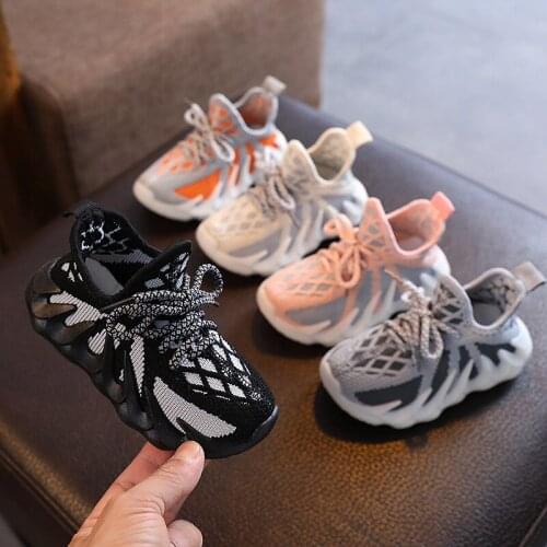 Children Flying Woven Shoes Spring Autumn Mesh Sports Sneakers For Boys And Girls Chaussure Enfant Gar On