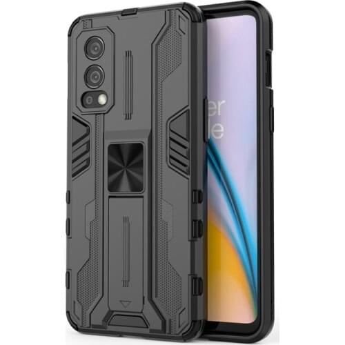 Magnetic Kickstand Armor Shockproof Case For OnePlus Nord 2 5G N200 5G Lens Protection Soft TPU Bumper Hard PC Back Cover Fundas