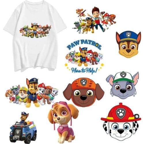 20cm cute paw patrol Marshall Cartoon DIY Chase Marshall Costume Heat Transfer Sticker Childrens clothes decoration stickers