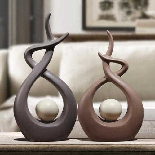 Minimalist Ceramic Statue Home Decoration Accessories Crafts Room Decoration Ornament Porcelain Creative Figurines Wedding Gifts
