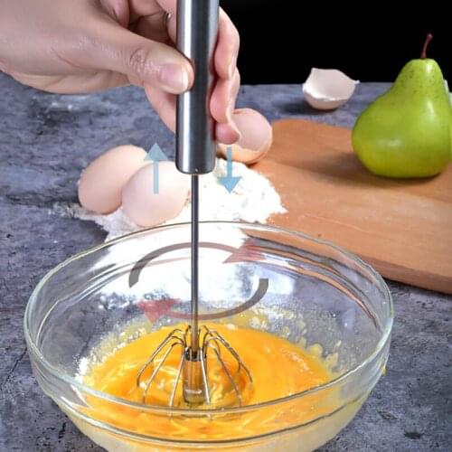 Semi-Automatic Egg Beaters Stainless Steel Egg Beater Blender Practical Hand Push Mixer Cooking Tools Kitchen Utensil