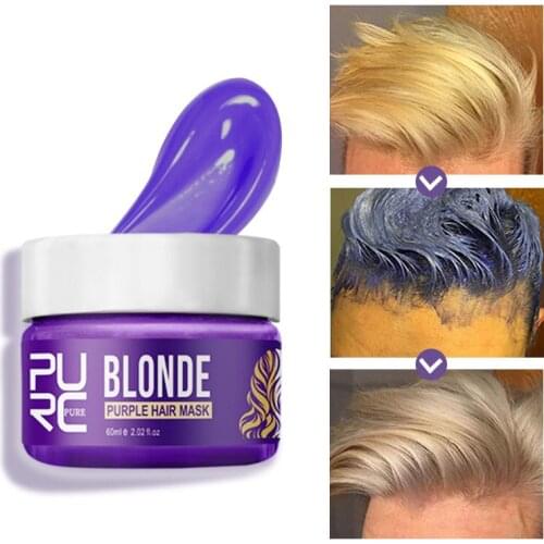 PURC Purple Hair Mask Repairs Frizzy make hair soft smooth Removes yellow and brassy tones hair mask
