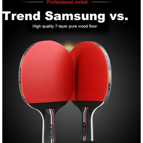 Table Tennis Bat Racket PingPong Paddle Long Short Handle Durable Bag 3 Balls WHShopping