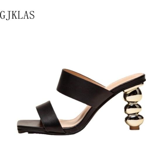 Summer Sandals High Heels Slippers Shoes Woman Sexy Heels Size 42 Womens Fashion Sandals Ladies Shoes Heels Leather Sandal