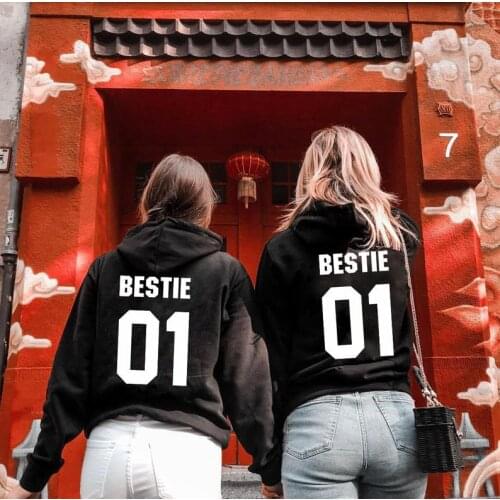 Skuggnas Bestie 01 Hoody Matching Bestie Hoodies Best Friend Hoodie Bff hoodies Bff matching Clothing Long Sleeve Fashion Tops
