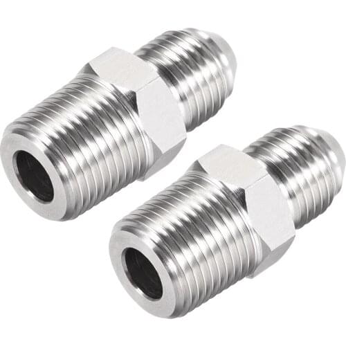 Uxcell Hex Nipple 3/8 NPT x 9/16-18UNF 304 Stainless Steel Pipe Tube Fitting 2Pcs