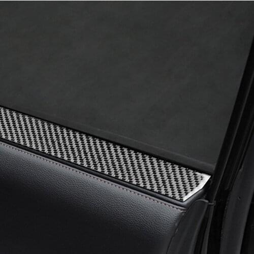 4Pcs Genuine Carbon Fiber Car Inner Door Window Below Trim Decal Cover Fit For Toyota 4runner 2010-2020 Car Styling