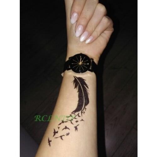 Waterproof Temporary Tattoo Sticker mandala henna bird feather body art tatto flash tatoo fake tattoos for girl women men 4