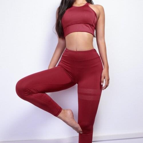 Women Yoga Sets Breathable Solid Vest Leggings Pants Fitness Running Clothes Sexy Gym Top Sportswear Tights Tracksuit
