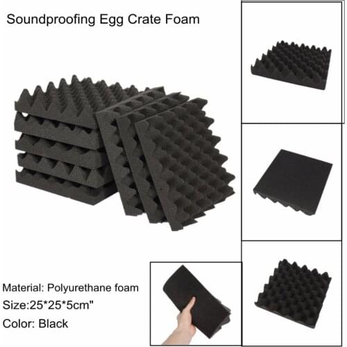 Sound Insulation Foam Sound Insulation Foam 25x25x5cm Acoustic Foam Processing Studio Processing Egg-shaped Tile Wedge