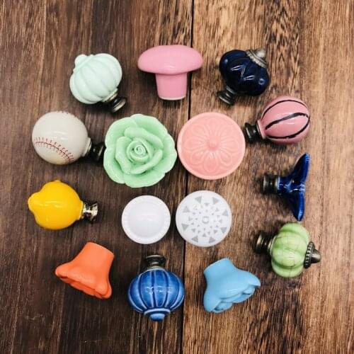 1pcs Ornate Ceramic Floral Drawer Knobs Pull Handles Made of Ceramic for Cabinets & Drawer Vintage color Multi Designed Pulls