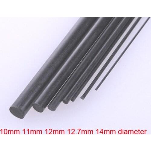 10mm 11mm 12mm 12.7mm 14mm carbon fiber bar Solid Carbon fibre rod diy model airplane stiffener Graphite Shaft 3D printer roller