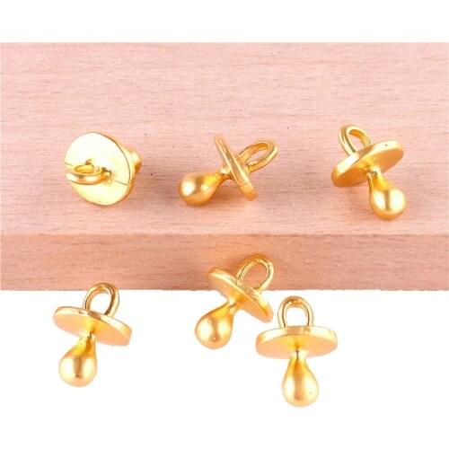 12pcs 23384 Gold Color Cute Baby Pacifier Charms Pendant For Jewelry Making Bracelet Handmade Accessories
