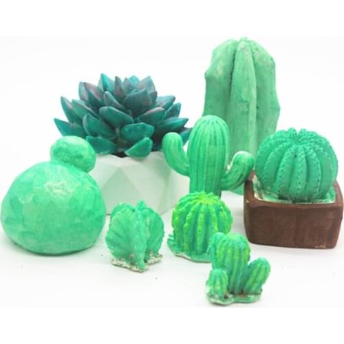 3D Cactus Mold Handmade gypsum Flower Craft Mould Plaster pendulum candle silicone molds
