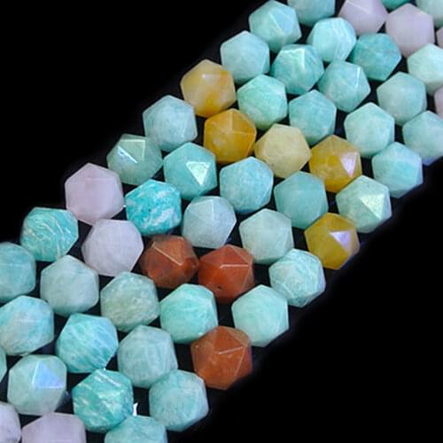 6-12mm Round Faceted Mixed Semi-precious Stone Beads For Jewelry Making Beads Bracelets For Women 15'' Needlework DIY Beads