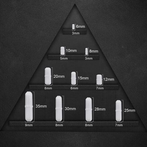 7Pcs/set Plain Biological Stirring Bar Corrosion Resistant PTFE Mixer Spinbar Rod Practical Research Magnetic Laboratory Stirrer