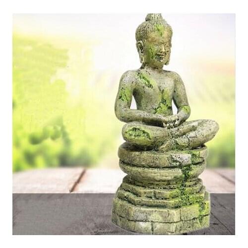 Aquarium decoration ancient buddha 9*8.5*17.5cm fish tank crawler insect box ornament
