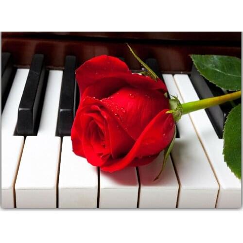 New 5D DIY diamond painting piano rose diamond embroidery mosaic cross stitch kit home wall sticker decoration gift