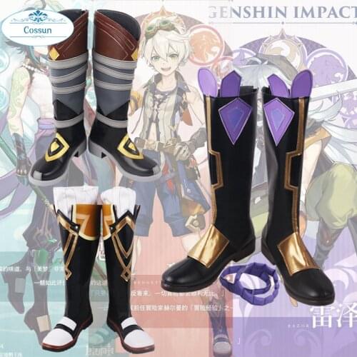 Genshin Impact Razor Bennett Xiao cosplay shoes boots Halloween Accessories leather shoes Mondstadt