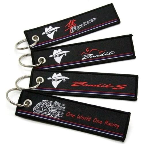 For Suzuki Bandits Hayabusa Bandit New 2019 Motorcycle Key Chain Woven Key Ring Tag Label Chain Black Car Keychain