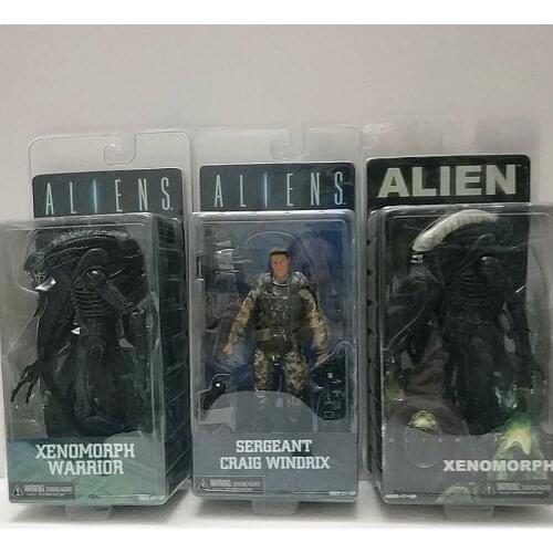 7inch NECA Aliens vs Predator Sergeant Craig Windrix Xenomorph Warrior Action Figure Model Toys Dolls Gift