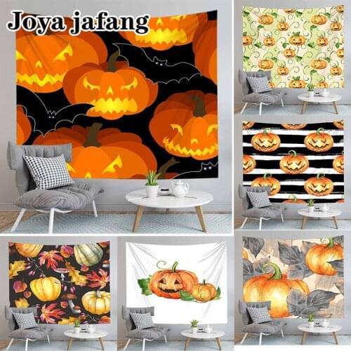 Halloween Pumpkin Design Tapestry Art Blanket Window Wall Curtains Hanging In The Bedroom Living Room Large Size