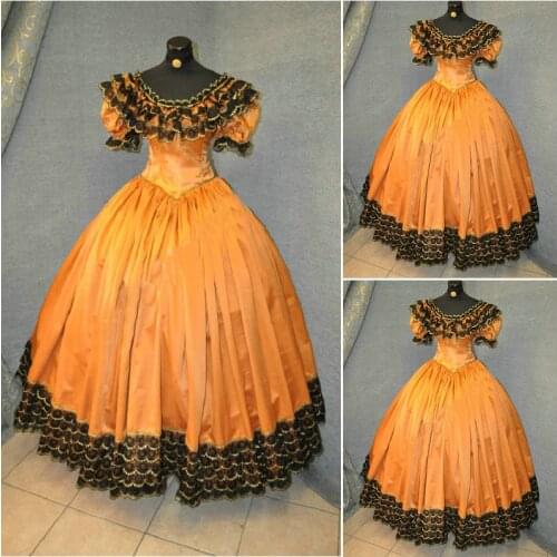 History!On sale!Vintage Costumes Victorian Dresses 1860s Civil War Southern Belle dress Marie Antoinette dresses US4-36 C-743