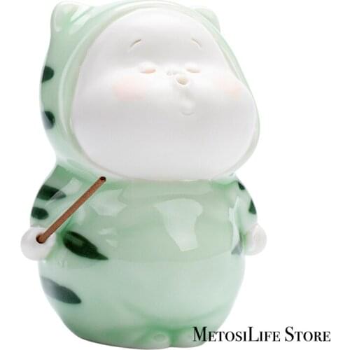 MetosiLife Ceramic Incense Burner Creative Little Tiger & Little Pig Incense Holder For Sticks