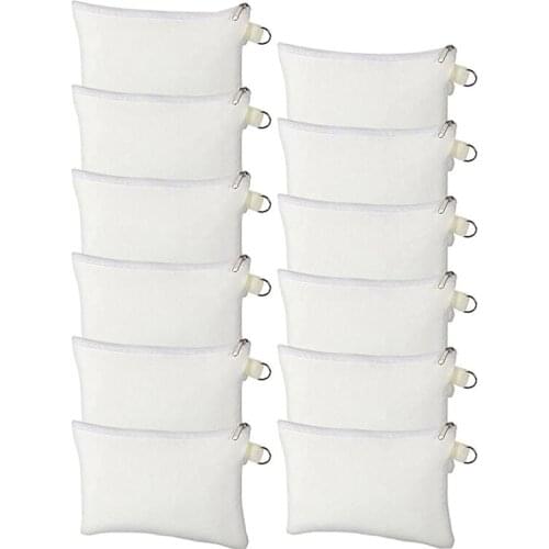 Cosmetic Bags,Blanks Bags DIY Makeup Bags Toiletry Pouch Iron On Transfer Zipper Canvas Pencil Bag For School Travel DIY