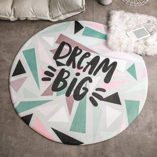 Tropical Leaves Printed Round Carpets Living Room Bedroom Fleece Rug Childrens Tent Anti-Slip Floor Mat Bathroom Tapis Salon