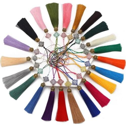Metal Caps Fringe Trim Bookmark Silk Tassels DIY Curtain Clothes Bag Craft Supplies Classical Style Tassel Pendant