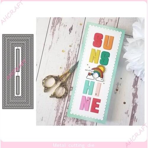Long Rectangle Border Metal Cutting Dies for DIY Scrapbooking Photo Album Decorative Embossing PaperCard Crafts Die 2021