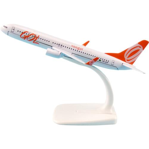Alloy Metal Air Brazil Gol B737 Airlines Airplane Model Voegol Boeing 737 Airways Plane Model Stand Aircraft for Kids Gifts 16cm