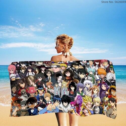 Cartoon Japan Anime Beach Towel Summer Towels Bathroom Game Bath Towel Christmas Kids Boys Gift Beach Towel Quick Dry Under 10