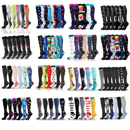 Men Women Compression Socks Wholesale Soccer Sports Socks Pack Unisex Outdoor Running Cycling Long Pressure Stockings High