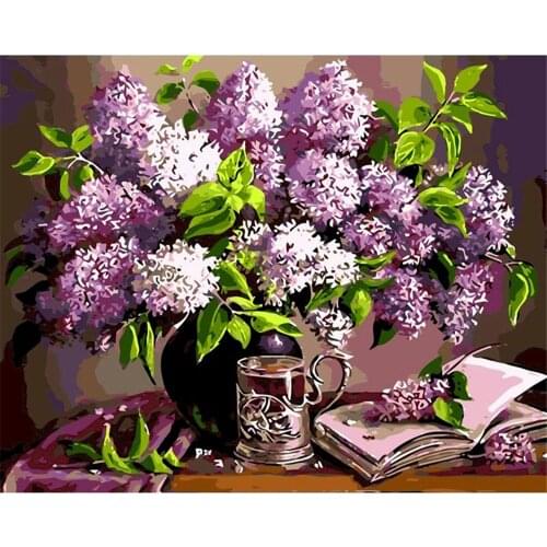 Flower DIY Embroidery Cross Stitch 11CT Kits Craft Needlework Set Printed Canvas Cotton Thread Home Decoration Design
