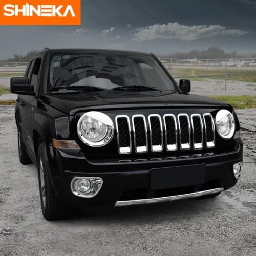 SHINEKA Car Stickers Front Fog Lamp Light Cover Trim 2pcs For JEEP Patriot 2011-2016