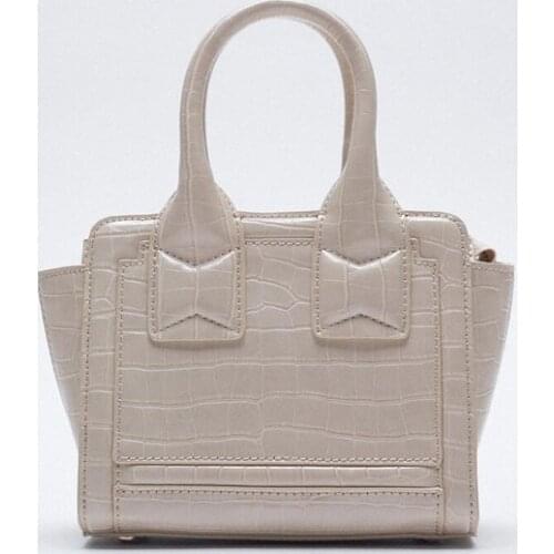 New Crocodile Pattern Handbags Women Small Shoulder Crossbody Bags PU Leather Summer Solid Color Simple Female Lady Totes