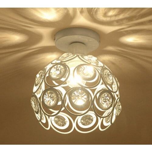 WSFS Hot E27 white Creative crystal minimalist ceiling light Simple ceiling lamp bedroom alley Simple european iron lamp